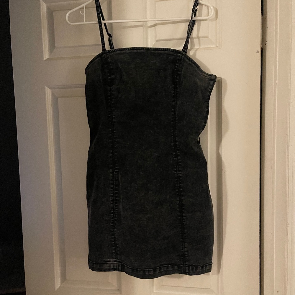 Garage black denim dress
